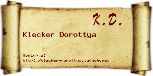 Klecker Dorottya névjegykártya